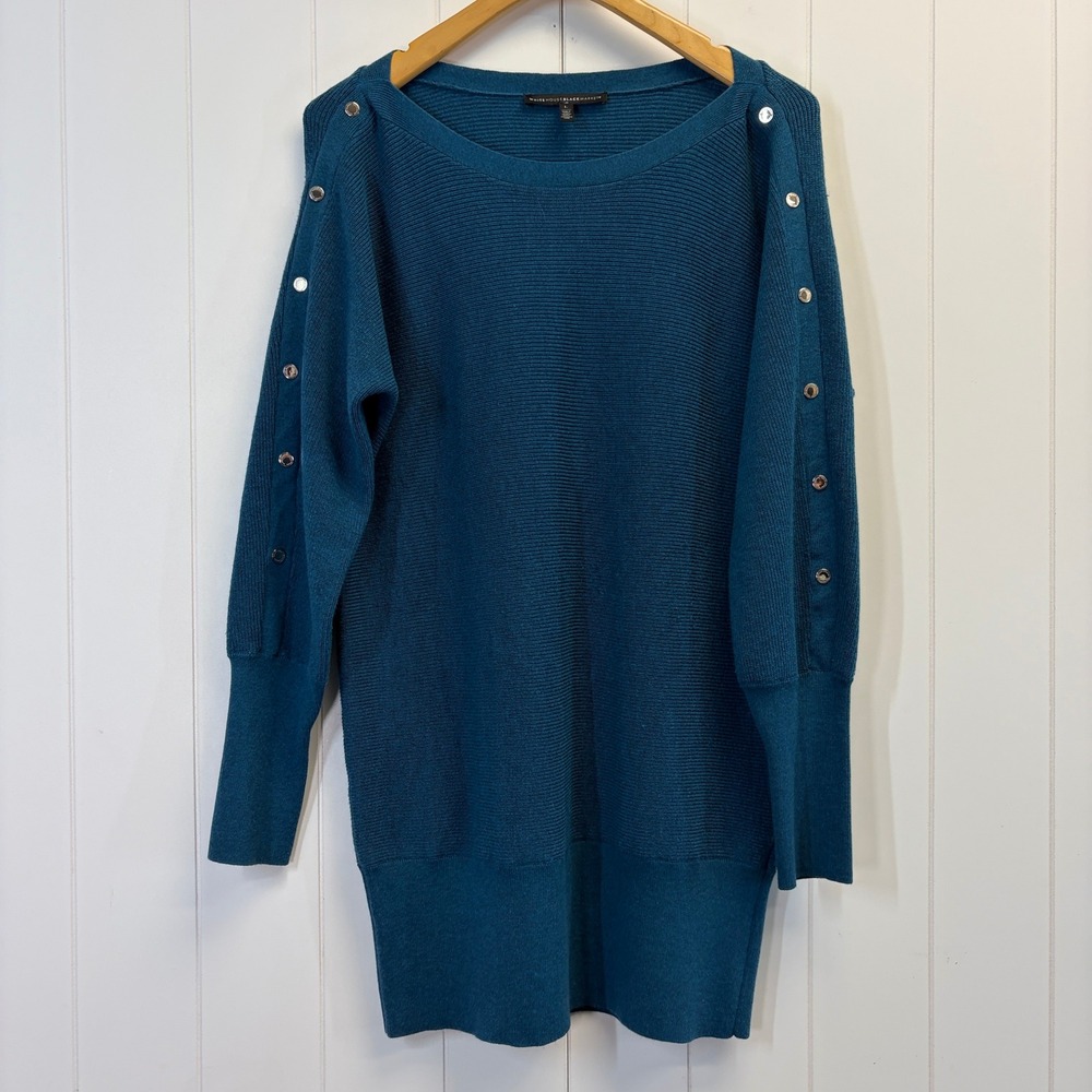 White House Black Market Quiet Luxury Tunic Sweater Womens Size L Old Money Cozy